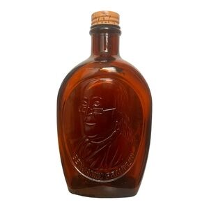 Vintage Ben Franklin Log Cabin
Syrup Bottle